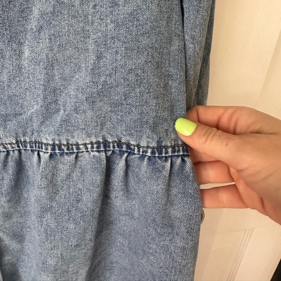 Womens Denim Long Sleeve Dress - Picture 4 of 9